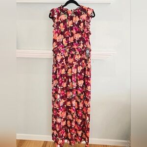 Vince Camuto Floral Maxi Dress Sleeveless Ruffles NWT Size 12